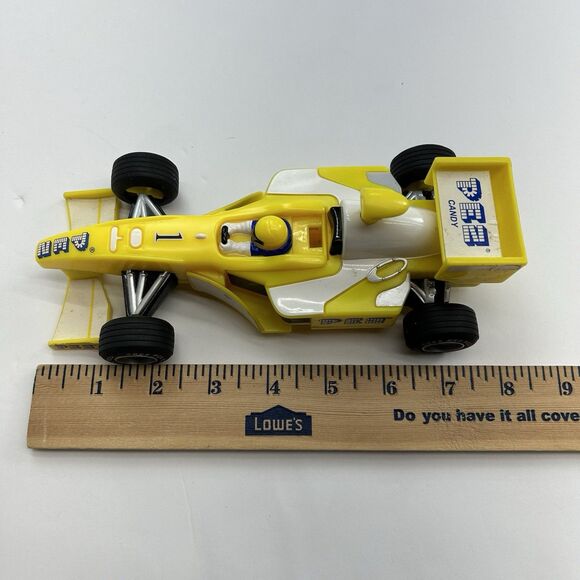 Pez Dispenser Formula One Yellow Pull n Go Race Car 2003 Working - Picture 10 of 11